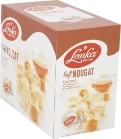 Lonka Soft Nougat Caramel Presentatiedoos à 2,57kg Snoep Thee - 214 Per Stuk Verpakte Nougat Blokjes - Nougat Gevuld Met Heerlijke Lonka Caramel