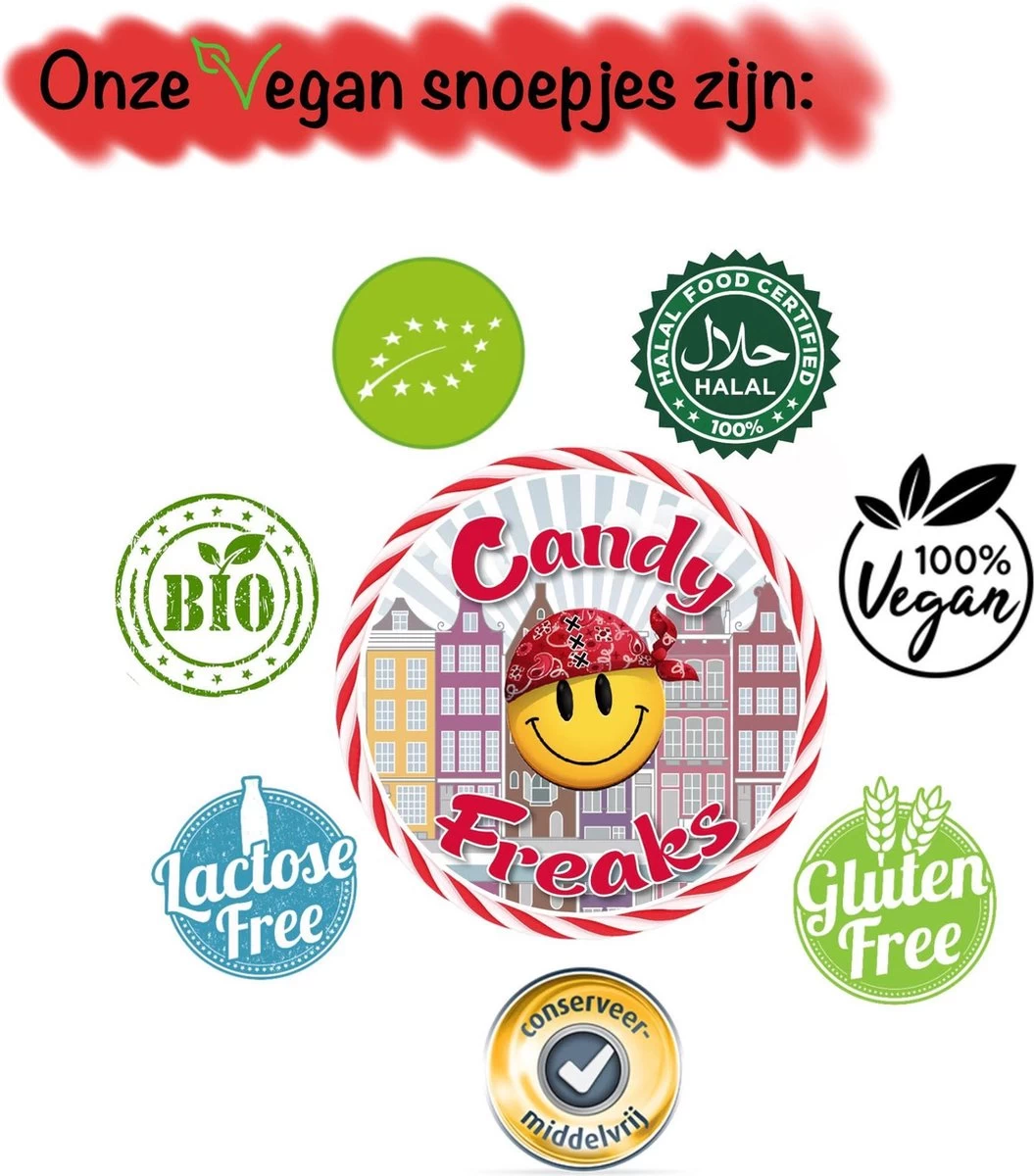 Vegan Snoep Mix 1Kg - Voordeelverpakking - Biologisch - Glutenvrij - Gelatinevrij Snoep - Halal Snoep - Veganistisch Snoep - Vegan - Traktaties - Uitdeel Snoep - Diervrij 3 Vegan Snoep Mix 1Kg - Voordeelverpakking - Biologisch - Glutenvrij - Gelatinevrij Snoep - Halal Snoep - Veganistisch Snoep - Vegan - Traktaties - Uitdeel Snoep - Diervrij - Afbeelding 3