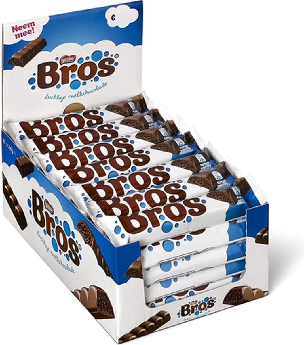 Bros - Luchtige Melkchocolade - 40 Repen 1 Bros - Luchtige Melkchocolade - 40 Repen