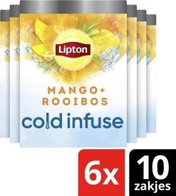 Lipton Cold Infuse Rooibos & Mango, Smaak Voor Koud Water Zonder Suiker En Calorieën - 6 X 10 Zakjes - NL-BIO-01 -Voedsel Winkel 1077x1200 2