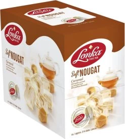 Lonka Soft Nougat Caramel Presentatiedoos à 2,57kg Snoep Thee - 214 Per Stuk Verpakte Nougat Blokjes - Nougat Gevuld Met Heerlijke Lonka Caramel -Voedsel Winkel 1082x1200
