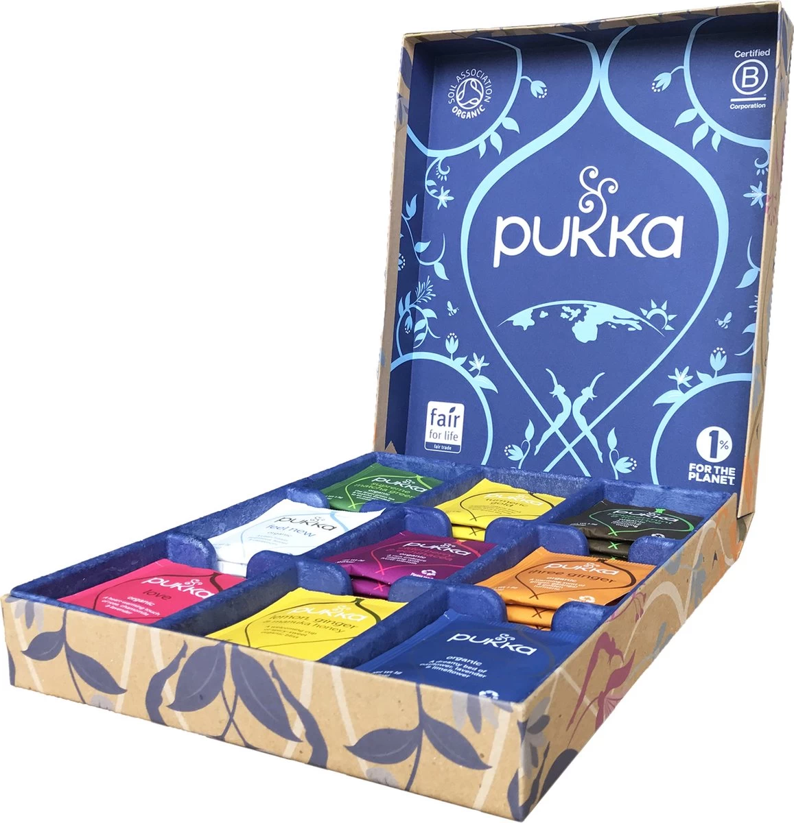 Pukka Original Kruidenthee Geschenkdoos - 9 Blends Biologische Kruidenthee, Ook Leuk Als Verjaardagscadeau - 45 Zakjes - Theedoos - GB-BIO-05