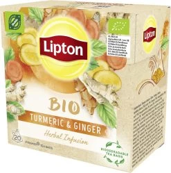 Lipton Turmeric & Ginger Kruidenthee, Met De Vurige, Verwarmende Smaak Van Gember En Kurkuma - 4 X 20 Zakjes - PL-EKO-03 -Voedsel Winkel 1188x1200 2