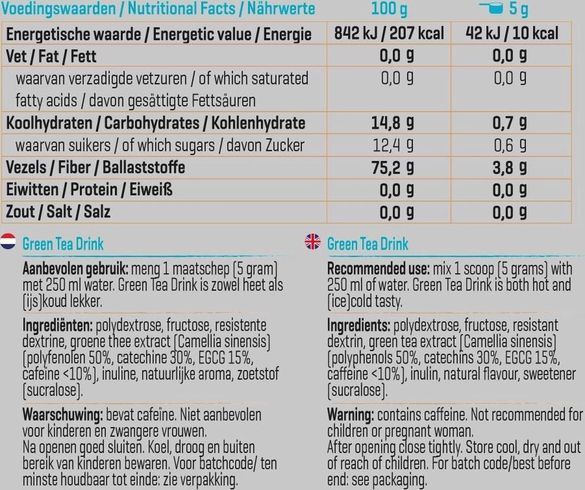 Body & Fit Superfoods Green Tea Drink - Groene Thee Citroen - 60 Kopjes (300 Gram) 2 Body & Fit Superfoods Green Tea Drink - Groene Thee Citroen - 60 Kopjes (300 Gram) - Afbeelding 2