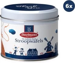 Stroopwafel Cadeau Blik 'Thank You' - Doos Met 6 Blikjes - 230 Gram Per Blik - 8 Stroopwafels Per Blik (48 Koeken ) -Voedsel Winkel 1200x1007