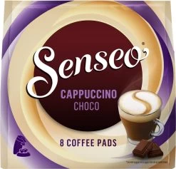 Senseo Cappuccino Choco Koffiepads - 2/9 Intensiteit - 4 X 8 Pads -Voedsel Winkel 1200x1152