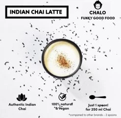 CHALO Chini Masala Chai Latte - Indische Vegan Chai - Zwarte Assam Thee - 25 Porties/ 300GR - Met Minder Suiker 11 CHALO Chini Masala Chai Latte - Indische Vegan Chai - Zwarte Assam Thee - 25 Porties/ 300GR - Met Minder Suiker -Voedsel Winkel 1200x1177 1