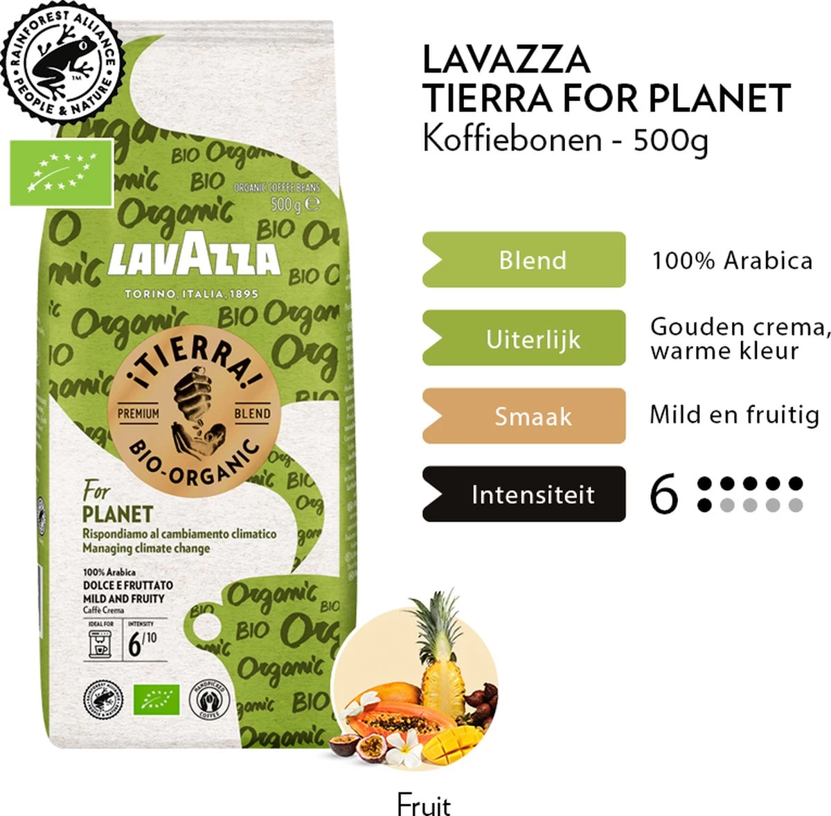 Lavazza Tierra For Planet Biologische Koffiebonen - 500 Gram X4 4 Lavazza Tierra For Planet Biologische Koffiebonen - 500 Gram X4 - Afbeelding 4