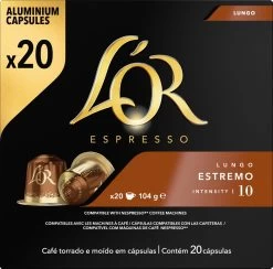 L'OR Lungo Estremo (10) - 10 X 20 Koffiecups -Voedsel Winkel 1200x1187 2