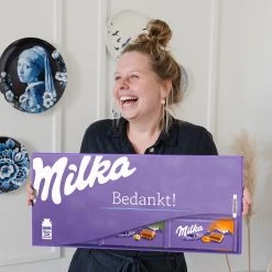 "Bedankt!" - Mega Milka 900 Gram - Chocoladereep Cadeau - Chocolade