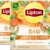 Lipton Turmeric & Ginger Kruidenthee, Met De Vurige, Verwarmende Smaak Van Gember En Kurkuma - 4 X 20 Zakjes - PL-EKO-03