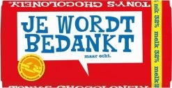 Tony's Chocolonely Chocolade Reep Melk - Zeg 't Met Een Reep "Bedankt" - 180 Gram -Voedsel Winkel 1200x617 1