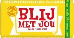 Tony's Chocolonely Chocolade Reep Melk Noga "Blij Met Jou"- 180 Gram