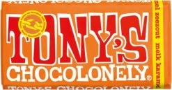 Tony's Chocolonely Chocolade Reep Melk Karamel Zeezout - Melkchocolade Reep - 180 Gram -Voedsel Winkel 1200x632
