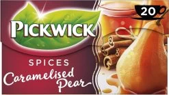 Pickwick Spices Caramelised Pear Zwarte Thee - 12 X 20 Zakjes -Voedsel Winkel 1200x673 1