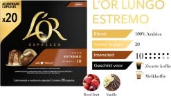 L'OR Lungo Estremo (10) - 10 X 20 Koffiecups -Voedsel Winkel 1200x678