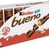 Kinder Bueno 4x10 Pakjes= 40 Stuks Van 2 Pack-Chocolade Reepjes-uitdeel Chocolade Reepjes- Chocolade