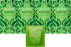 Pukka Three Mint Thee, Met Pepermunt, Groene Munt En Veldmunt - 4 X 20 Zakjes - GB-BIO-05