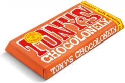 Tony's Chocolonely Chocolade Reep Melk Karamel Zeezout - Melkchocolade Reep - 180 Gram -Voedsel Winkel 1200x795 1