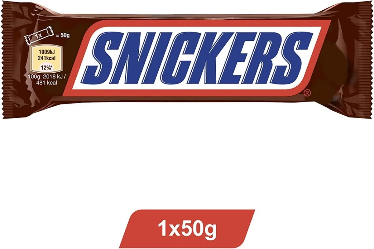 Snickers Chocolade Reep - 32 X 50 Gram 2 Snickers Chocolade Reep - 32 X 50 Gram - Afbeelding 2