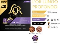 L'OR Lungo Profondo Koffiecups - Intensiteit 8/12 - 10 X 20 Capsules -Voedsel Winkel 1200x852