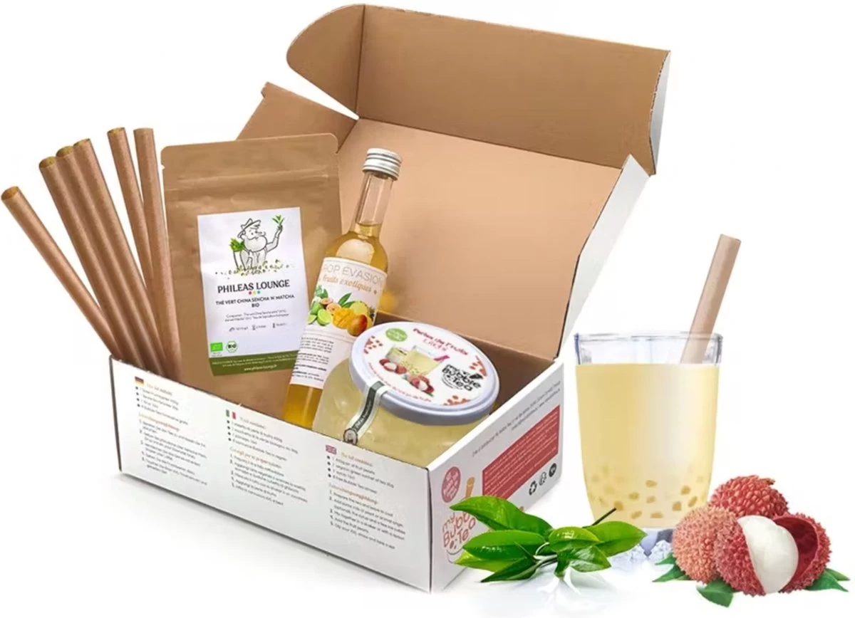 Bubble Tea Kit - Boba Thee Kit: Lychee - Cadeau Idee 2 Bubble Tea Kit - Boba Thee Kit: Lychee - Cadeau Idee - Afbeelding 2