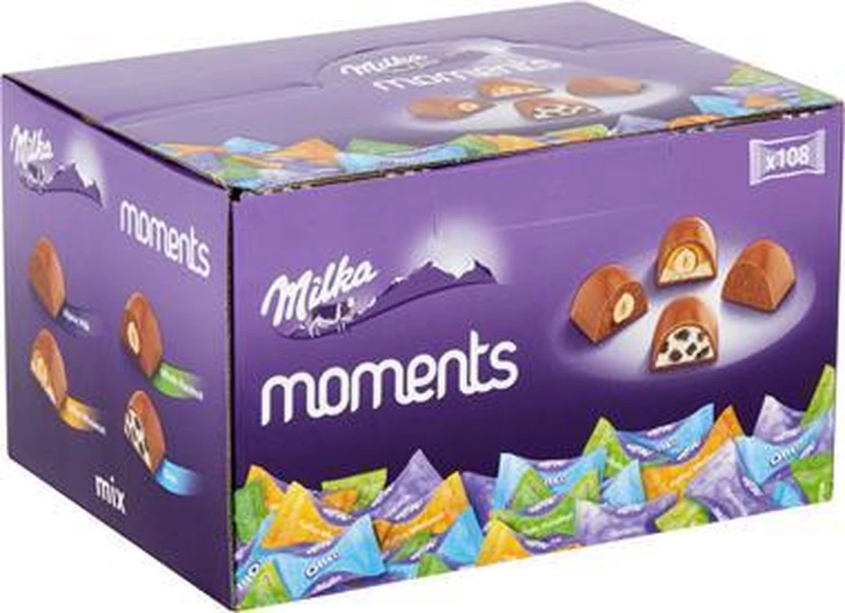 Milka - Moments Chocolade Mix - 108 Stuks - Per Stuk Verpakt 2 Milka - Moments Chocolade Mix - 108 Stuks - Per Stuk Verpakt - Afbeelding 2