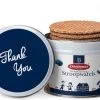 Stroopwafel Cadeau Blik 'Thank You' - Doos Met 6 Blikjes - 230 Gram Per Blik - 8 Stroopwafels Per Blik (48 Koeken )