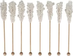 Luxe Kandijsticks - 10 Stuks - Thee - Koffie – Drank – Feest - Kandij - Sticks - Koffiesuiker - Kandij Sticks - Tafelversiering - Cadeau – Gift – Suikersticks – Cocktail - Wit - Kandijsuiker - Feestdagen - Hightea
