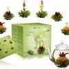 Theebloemen Geschenkset Groene Thee Met Fruitsmaken En Theepot (6 Stuks Theebloemen)