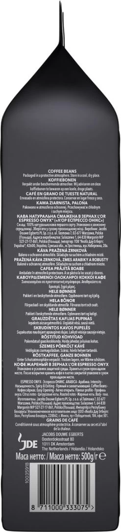 L'OR Espresso Onyx Koffiebonen (12) - 4 X 500 Gram -Voedsel Winkel 273x1200