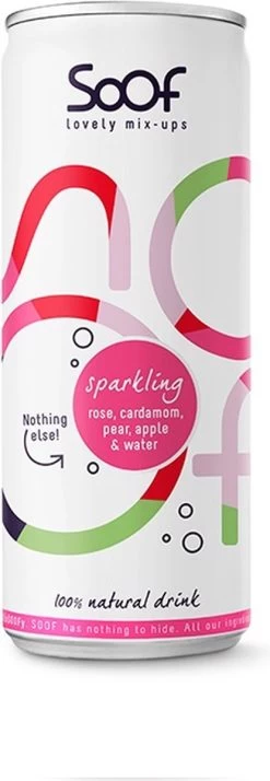 Soof Drinks - Sparkling - Frisdrank - Roos - Kardemom - Peer - Appel 12 X 250ml - Fruitig - Caloriearm