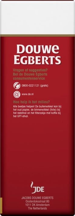 Douwe Egberts Aroma Rood Grove Maling Filterkoffie - 6 X 500 Gram -Voedsel Winkel 421x1200 1