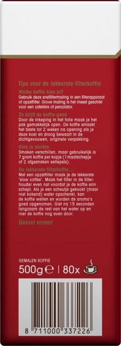 Douwe Egberts Aroma Rood Donker Filterkoffie - 6 X 500 Gram -Voedsel Winkel 421x1200 5