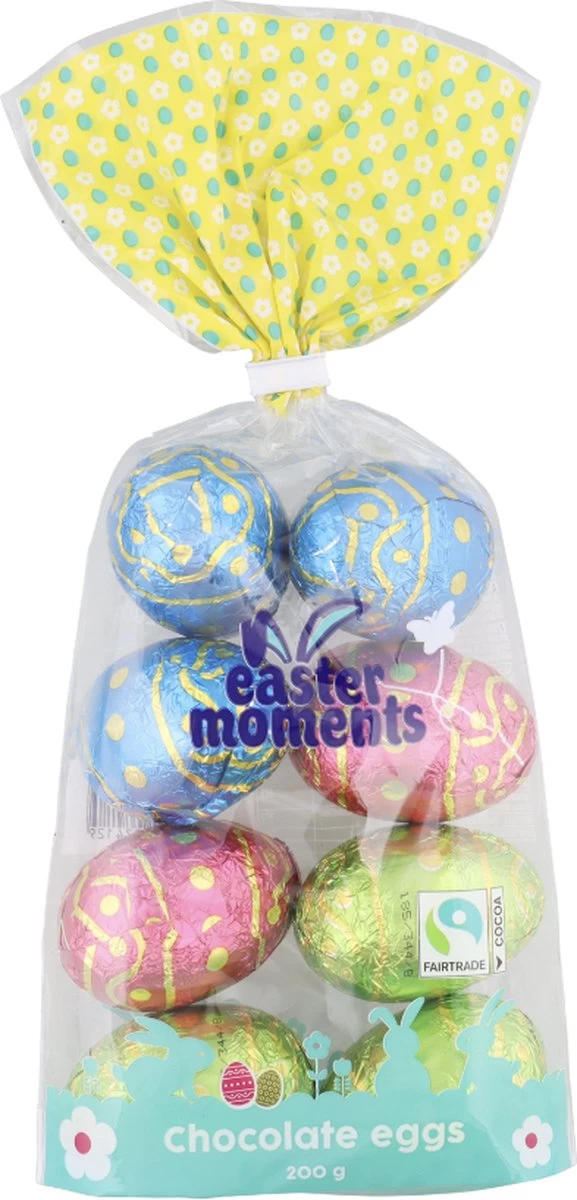 Easter Moments Chocolade Paaseieren - Verstop Eieren - Melk - Ter Grootte Van Echt Ei - 200 Gram 1 Easter Moments Chocolade Paaseieren - Verstop Eieren - Melk - Ter Grootte Van Echt Ei - 200 Gram
