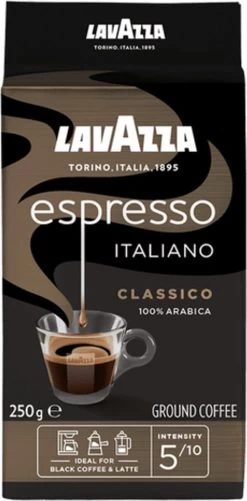 Lavazza Espresso Italiano Classico Gemalen / Filterkoffie - 8 X 250 Gram -Voedsel Winkel 592x1200 1