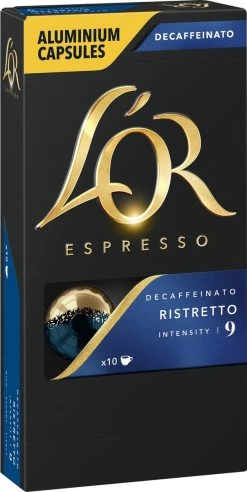 L'OR Espresso Ristretto Decaffeinato - Intensiteit 9/12 - 10 X 10 Capsules -Voedsel Winkel 603x1200