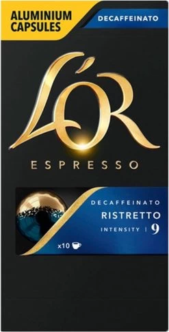 L'OR Espresso Ristretto Decaffeinato - Intensiteit 9/12 - 10 X 10 Capsules -Voedsel Winkel 611x1200