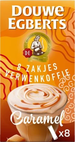 Douwe Egberts Verwenkoffie Latte Caramel Oploskoffie - 5 X 8 Zakjes -Voedsel Winkel 633x1200