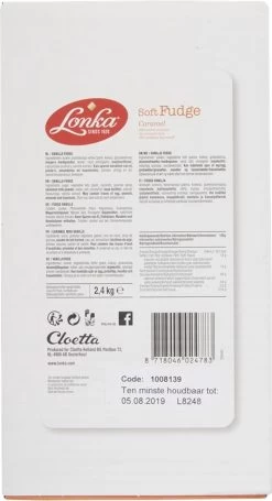 Lonka Fudge Caramel Presentatiedoos à 2,4 Kg Snoep Thee - 240 Per Stuk Verpakte Fudgeblokjes - Romige Fudge Caramel -Voedsel Winkel 652x1200