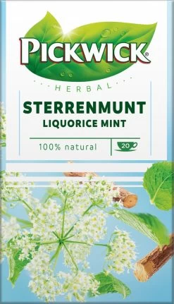 Pickwick Sterrenmunt Kruidenthee - 4 X 20 Zakjes -Voedsel Winkel 687x1200 1