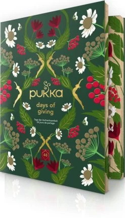 Pukka Thee Hardcover Biologische Kerst Adventskalender 2022, Perfect Als Kerstcadeau - 48 Zakjes - 1 Kalender -Voedsel Winkel 689x1200
