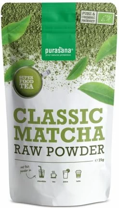 Purasana Matcha Classic Raw Powder 75 Gram -Voedsel Winkel 690x1200 1