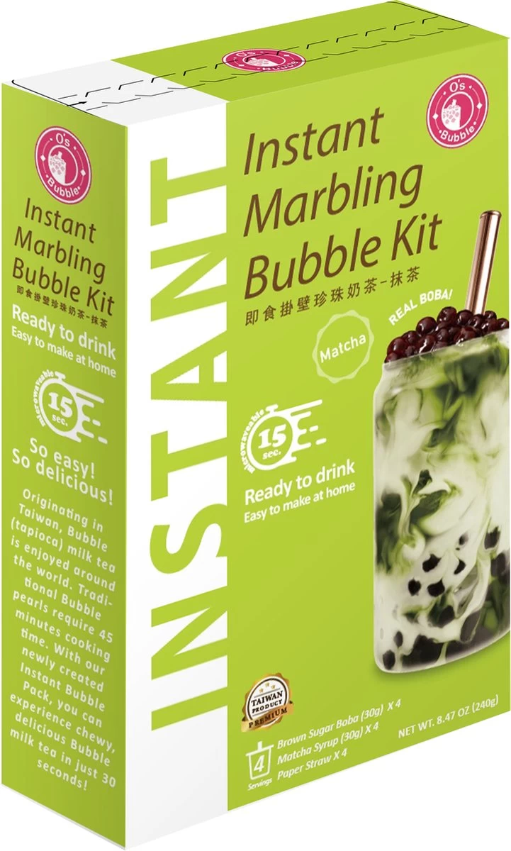 Bubble Tea Starters Kit Met Boba - Matcha Smaak - Bubble Thee Drinken In 45 Seconden 1 Bubble Tea Starters Kit Met Boba - Matcha Smaak - Bubble Thee Drinken In 45 Seconden