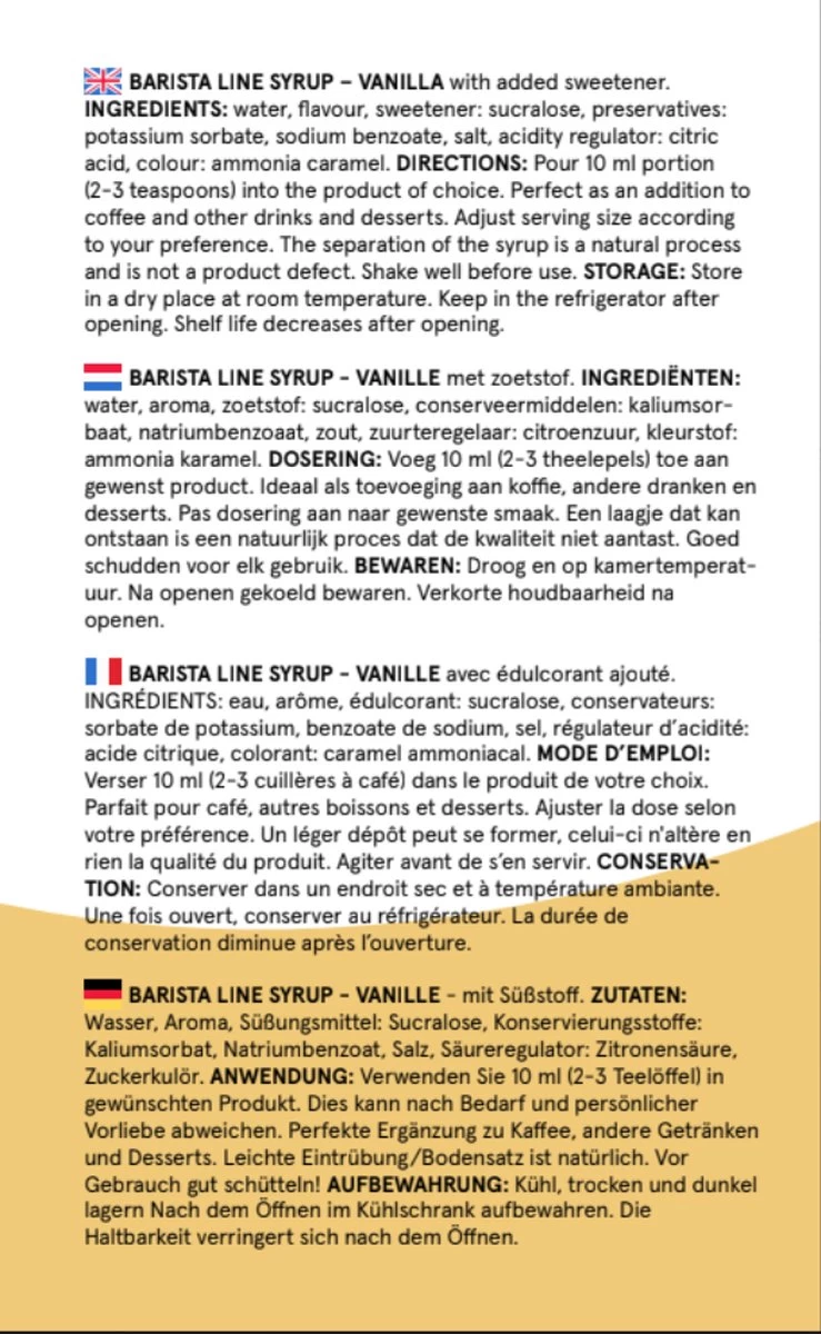 Fitcy | Koffiesiroop | Vanille | Barista Syrup | Zero | Vegan | Vetvrij | Suikervrij | Keto-vriendelijk | Koffie | Siroop | MET DOSEERPOMP | 1L 4 Fitcy | Koffiesiroop | Vanille | Barista Syrup | Zero | Vegan | Vetvrij | Suikervrij | Keto-vriendelijk | Koffie | Siroop | MET DOSEERPOMP | 1L - Afbeelding 4