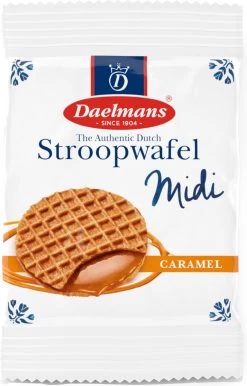 Daelmans Midi Stroopwafels - Doos 150 X 1 Stuks (per 1 Verpakt) - 15 Gram Per Koek -Voedsel Winkel 768x1200