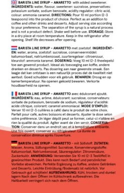 Fitcy | Koffiesiroop | Amaretto | Barista Syrup | Zero | Vegan | Vetvrij | Suikervrij | Keto-vriendelijk | Koffie | Siroop | MET DOSEERPOMP | 1L -Voedsel Winkel 770x1200 1