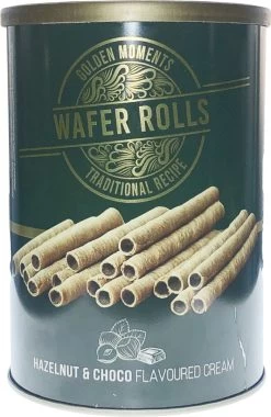 Wafer Rolls Gevuld Met Hazelnoot & Chocolade Creme